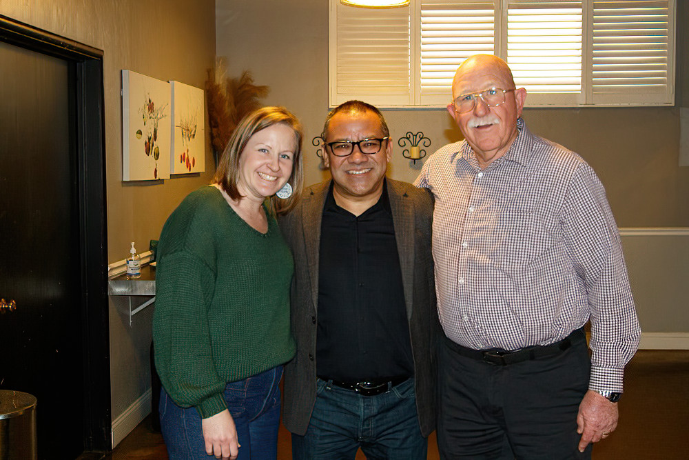 Lion Brad with his dauther Hannah and Chamber singers director 