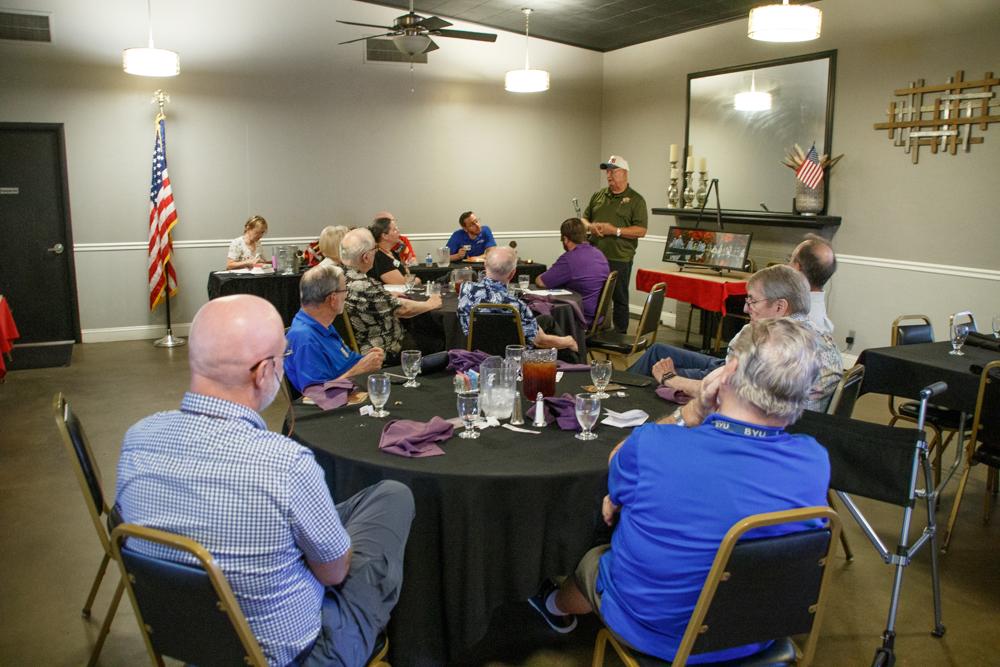 Bill Boudough talks to the Visalia Host Lions Club
